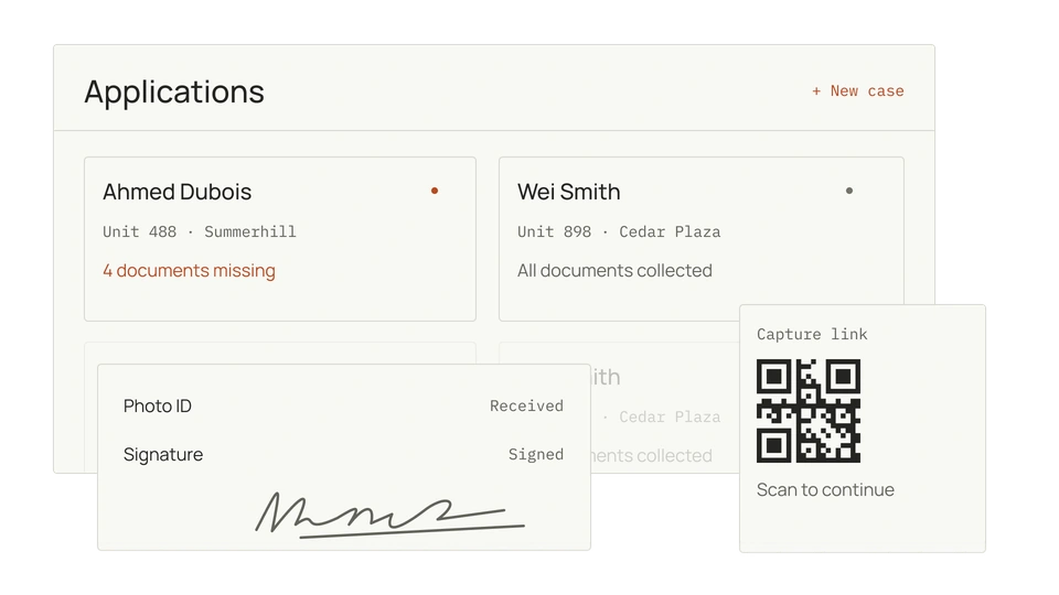 Doc Chaser applicant tracking, QR capture, document upload and signed application